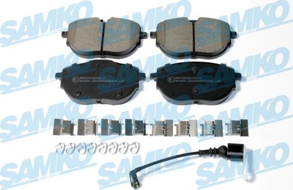 Samko 5SP2254AK - Тормозные колодки, дисковые, комплект autospares.lv