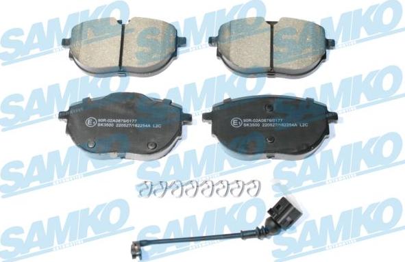 Samko 5SP2254A - Тормозные колодки, дисковые, комплект autospares.lv