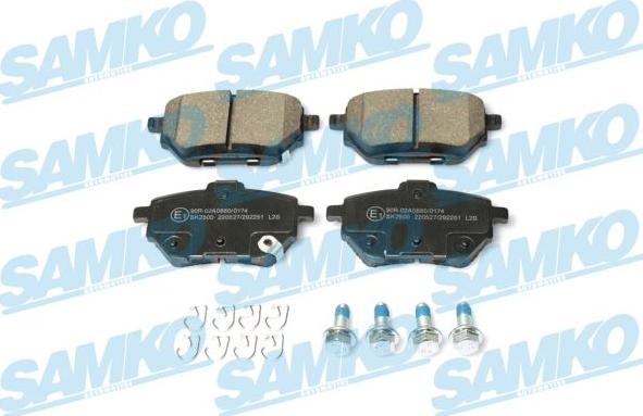 Samko 5SP2251 - Тормозные колодки, дисковые, комплект autospares.lv