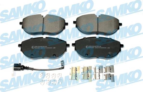 Samko 5SP2253AK - Тормозные колодки, дисковые, комплект autospares.lv