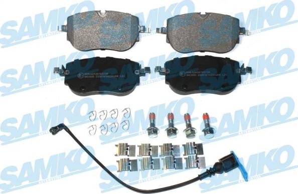 Samko 5SP2260AK - Тормозные колодки, дисковые, комплект autospares.lv