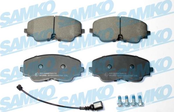 Samko 5SP2270A - Тормозные колодки, дисковые, комплект autospares.lv