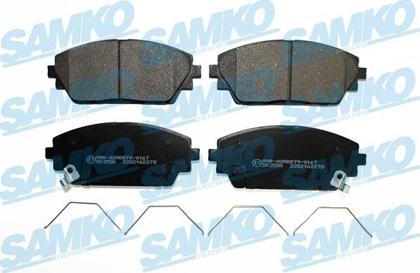 Samko 5SP2278 - Тормозные колодки, дисковые, комплект autospares.lv