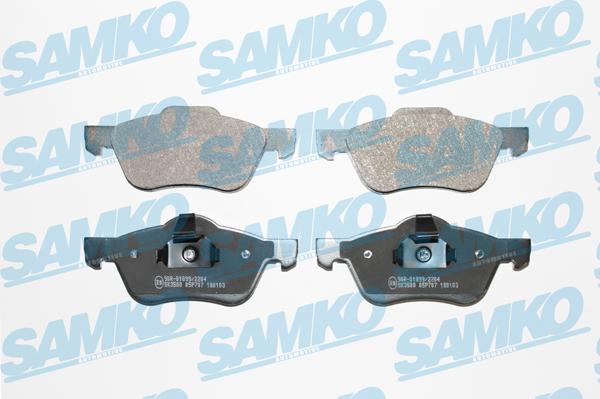 Samko 5SP707 - Тормозные колодки, дисковые, комплект autospares.lv