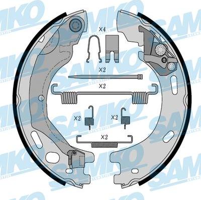 Samko 89570K - Комплект тормозов, ручник, парковка autospares.lv