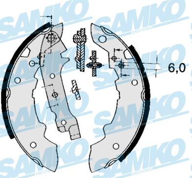 Samko 84470 - Комплект тормозных колодок, барабанные autospares.lv