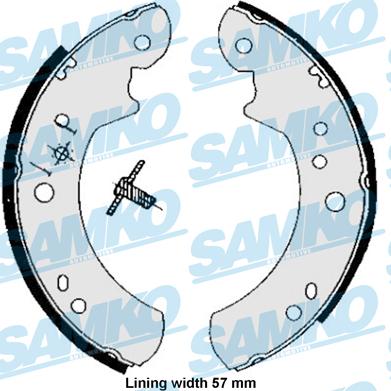 Samko 85060B - Комплект тормозных колодок, барабанные autospares.lv