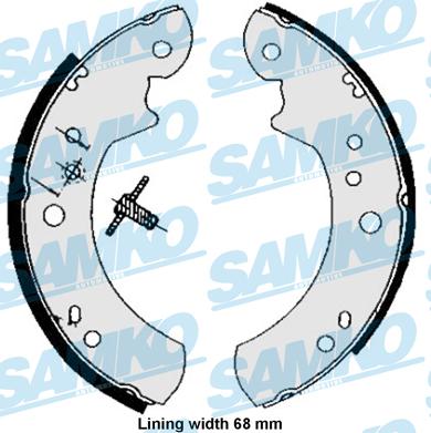 Samko 85060 - Комплект тормозных колодок, барабанные autospares.lv