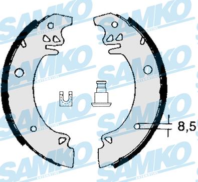 Samko 82750 - Комплект тормозных колодок, барабанные autospares.lv