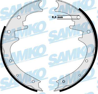 Samko 87205 - Комплект тормозных колодок, барабанные autospares.lv