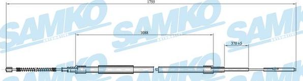 Samko C0954B - Тросик, cтояночный тормоз autospares.lv