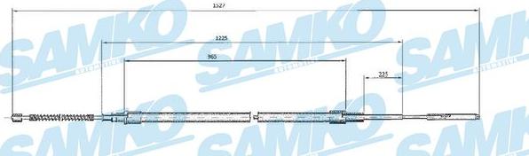 Samko C0964B - Тросик, cтояночный тормоз autospares.lv