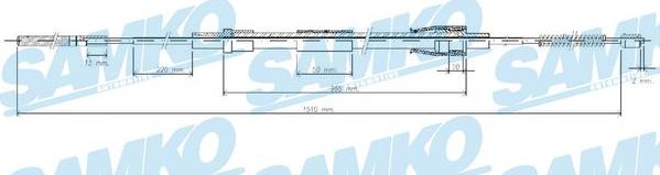 Samko C0965B - Тросик, cтояночный тормоз autospares.lv