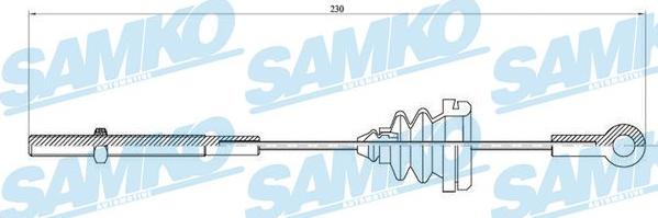 Samko C0904B - Тросик, cтояночный тормоз autospares.lv