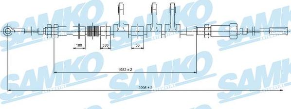 Samko C0984B - Тросик, cтояночный тормоз autospares.lv