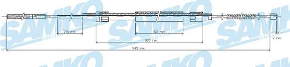 Samko C0939B - Тросик, cтояночный тормоз autospares.lv