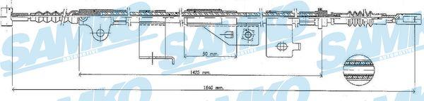 Samko C0499B - Тросик, cтояночный тормоз autospares.lv