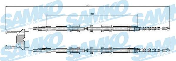 Samko C0549B - Тросик, cтояночный тормоз autospares.lv