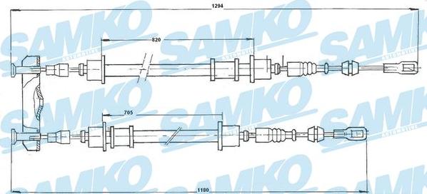 Samko C0540B - Тросик, cтояночный тормоз autospares.lv