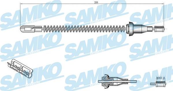 Samko C0556B - Тросик, cтояночный тормоз autospares.lv