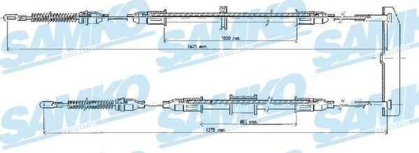 Samko C0569B - Тросик, cтояночный тормоз autospares.lv