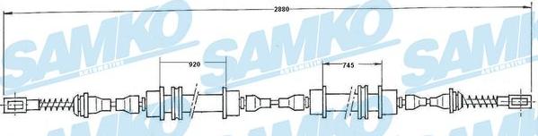 Samko C0568B - Тросик, cтояночный тормоз autospares.lv