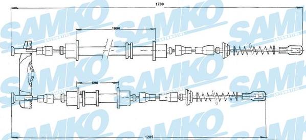 Samko C0534B - Тросик, cтояночный тормоз autospares.lv