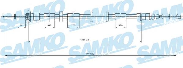 Samko C0520B - Тросик, cтояночный тормоз autospares.lv