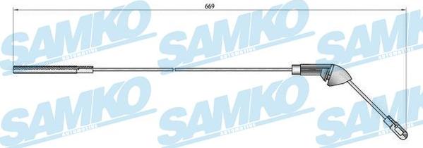 Samko C0579B - Тросик, cтояночный тормоз autospares.lv