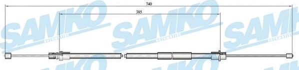 Samko C0649B - Тросик, cтояночный тормоз autospares.lv