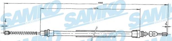 Samko C0659B - Тросик, cтояночный тормоз autospares.lv