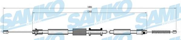 Samko C0658B - Тросик, cтояночный тормоз autospares.lv