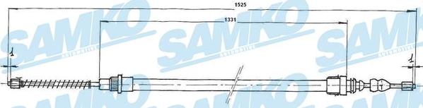 Samko C0664B - Тросик, cтояночный тормоз autospares.lv