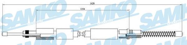 Samko C0619B - Тросик, cтояночный тормоз autospares.lv