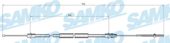 Samko C0638B - Тросик, cтояночный тормоз autospares.lv