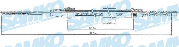 Samko C0633B - Тросик, cтояночный тормоз autospares.lv