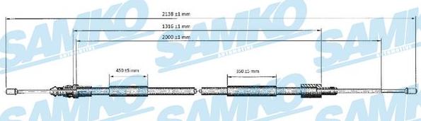 Samko C0621B - Тросик, cтояночный тормоз autospares.lv