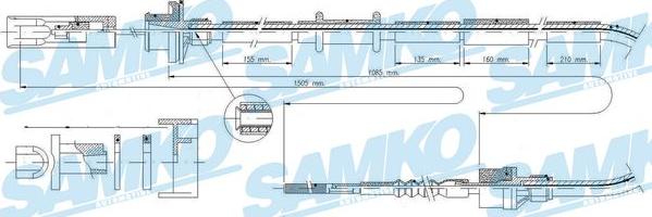 Samko C0048C - Трос, управление сцеплением autospares.lv