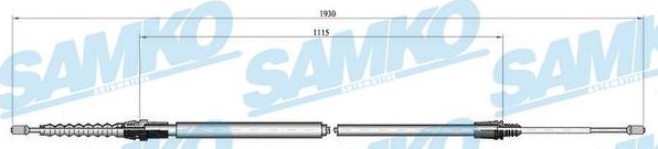 Samko C0001B - Тросик, cтояночный тормоз autospares.lv