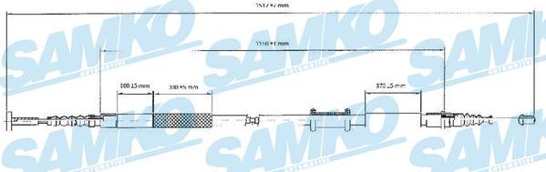 Samko C0086B - Тросик, cтояночный тормоз autospares.lv