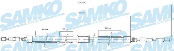 Samko C0039B - Тросик, cтояночный тормоз autospares.lv