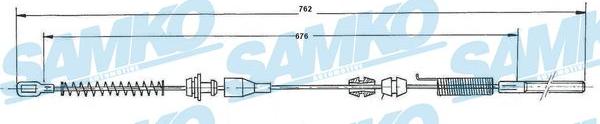 Samko C0028B - Тросик, cтояночный тормоз autospares.lv