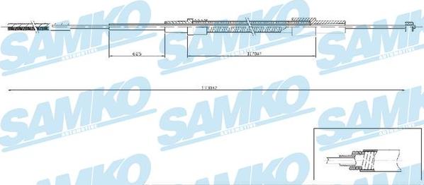 Samko C0078B - Тросик, cтояночный тормоз autospares.lv