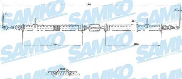 Samko C0141B - Тросик, cтояночный тормоз autospares.lv