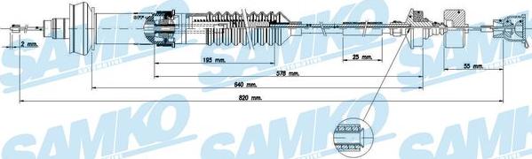 Samko C0155C - Трос, управление сцеплением autospares.lv