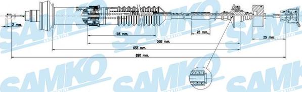 Samko C0153C - Трос, управление сцеплением autospares.lv