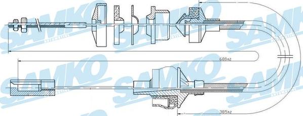 Samko C0164C - Трос, управление сцеплением autospares.lv