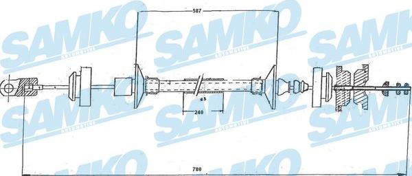 Samko C0166C - Трос, управление сцеплением autospares.lv