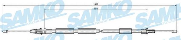 Samko C0106B - Тросик, cтояночный тормоз autospares.lv