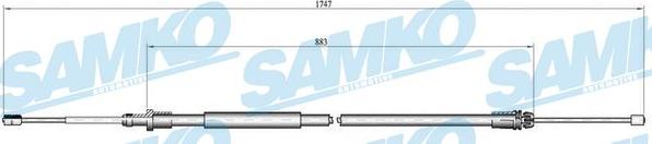 Samko C0100B - Тросик, cтояночный тормоз autospares.lv